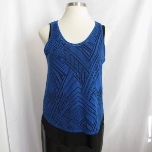 Blue Trouve Geometic Burnout Layering Tank Top
